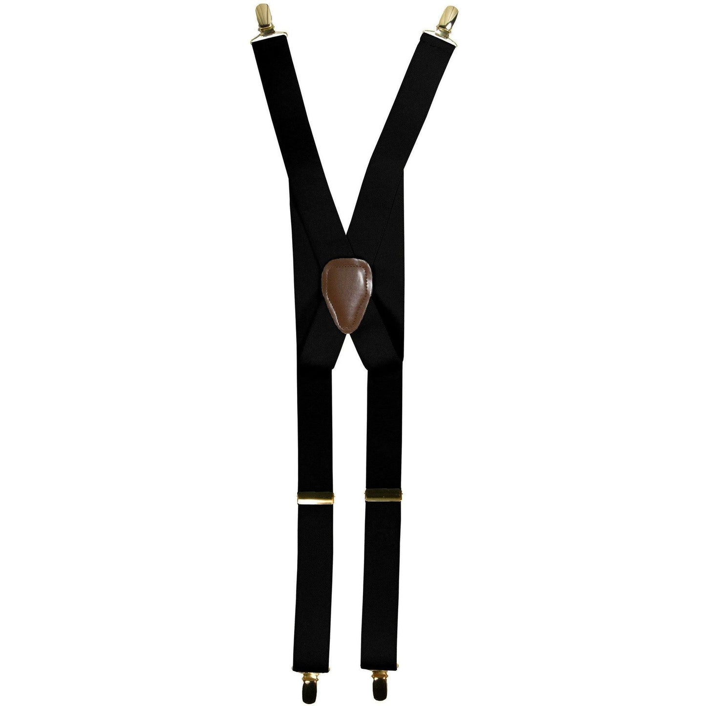 Solid Clip End Suspenders with Gold or Silver Hardware in a Box by Vittorio Farina (SUSP_CE_GOLD_BLACK) for Independent Retail Stores by Dubal Brothers