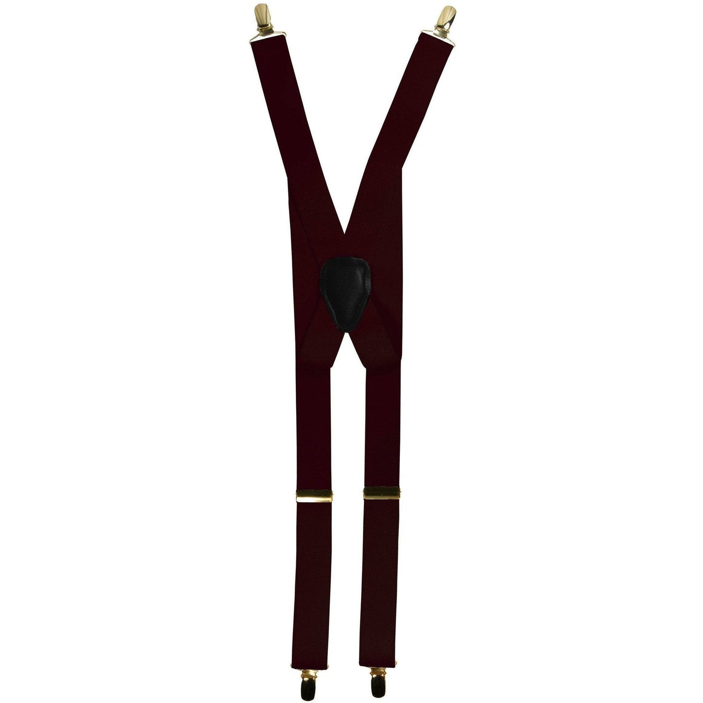 Solid Clip End Suspenders with Gold or Silver Hardware in a Box by Vittorio Farina (SUSP_CE_GOLD_BURGUNDY) for Independent Retail Stores by Dubal Brothers