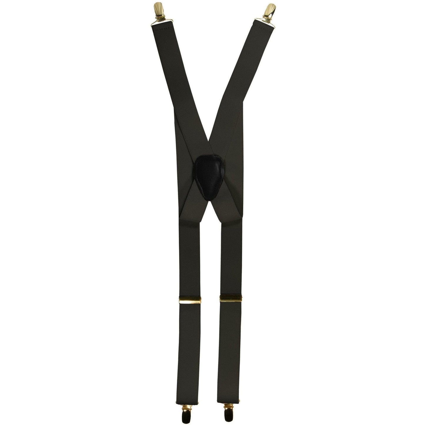 Solid Clip End Suspenders with Gold or Silver Hardware in a Box by Vittorio Farina (SUSP_CE_GOLD_CHARCOAL) for Independent Retail Stores by Dubal Brothers