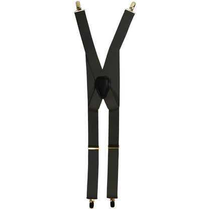 Solid Clip End Suspenders with Gold or Silver Hardware in a Box by Vittorio Farina (SUSP_CE_GOLD_CHARCOAL) for Independent Retail Stores by Dubal Brothers