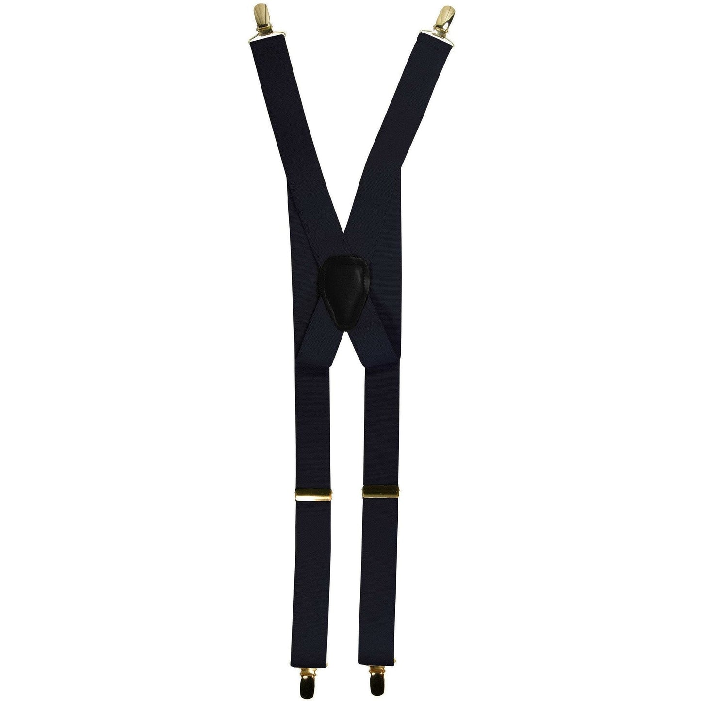 Solid Clip End Suspenders with Gold or Silver Hardware in a Box by Vittorio Farina (SUSP_CE_GOLD_NAVY) for Independent Retail Stores by Dubal Brothers