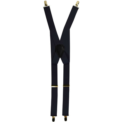 Solid Clip End Suspenders with Gold or Silver Hardware in a Box by Vittorio Farina (SUSP_CE_GOLD_NAVY) for Independent Retail Stores by Dubal Brothers