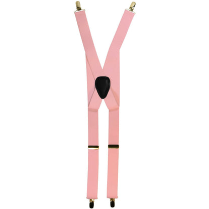 Solid Clip End Suspenders with Gold or Silver Hardware in a Box by Vittorio Farina (SUSP_CE_GOLD_PINK) for Independent Retail Stores by Dubal Brothers