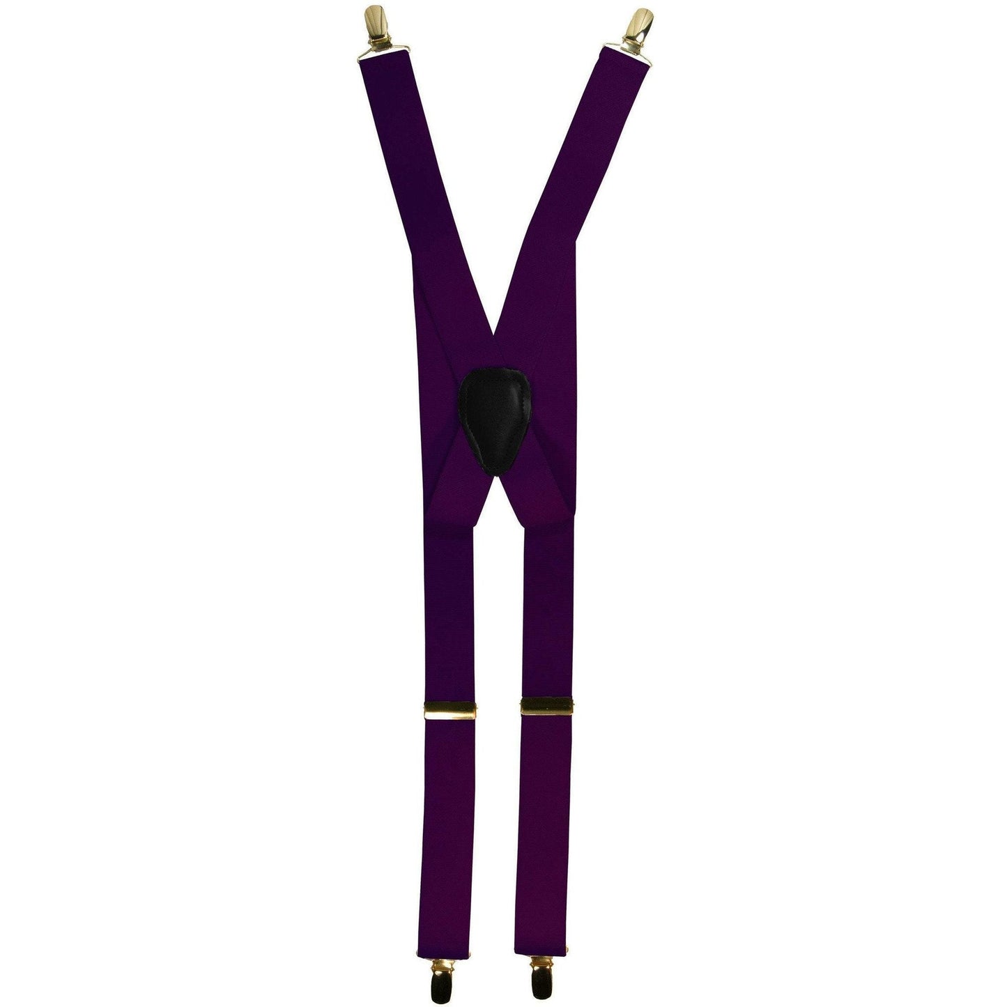 Solid Clip End Suspenders with Gold or Silver Hardware in a Box by Vittorio Farina (SUSP_CE_GOLD_PURPLE) for Independent Retail Stores by Dubal Brothers