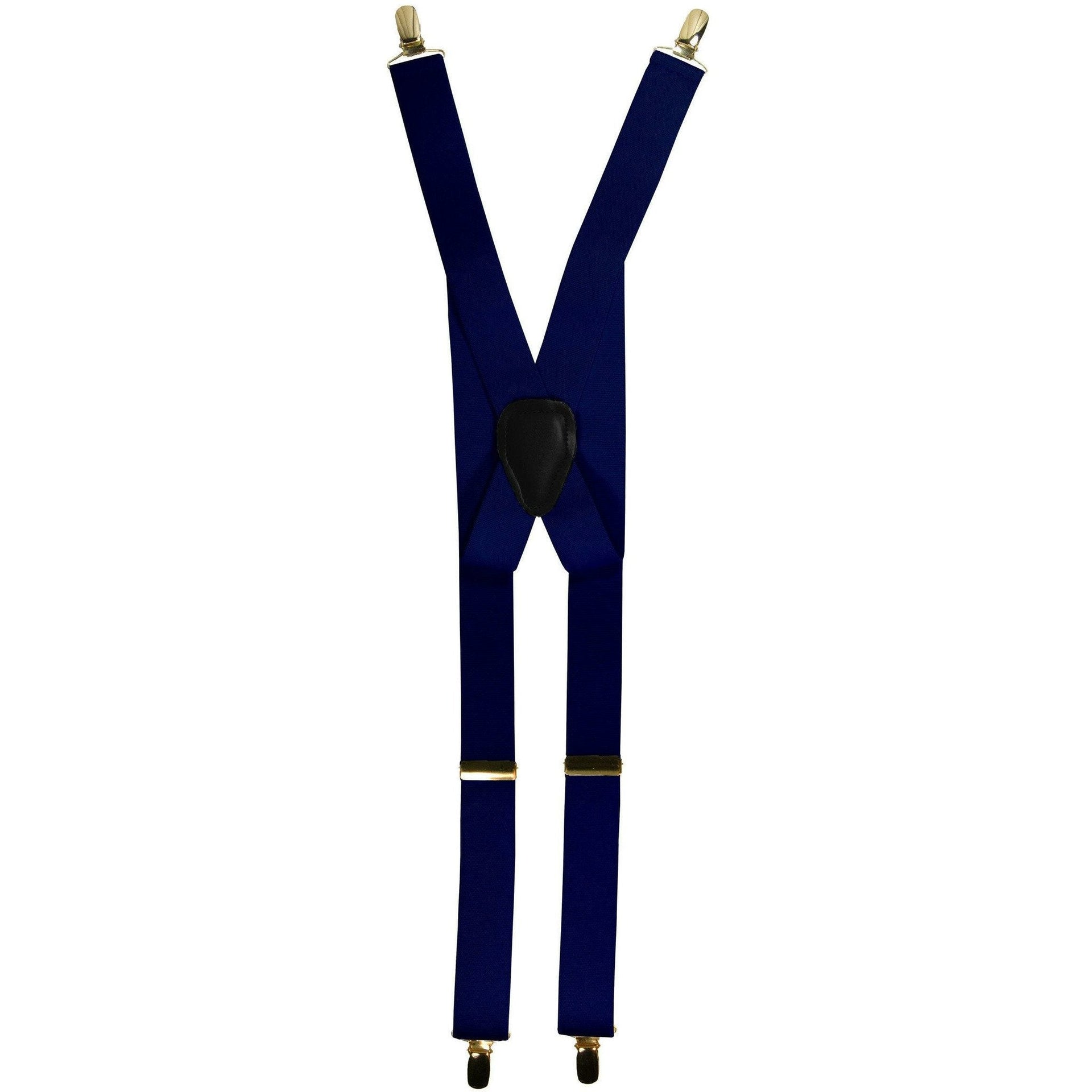 Solid Clip End Suspenders with Gold or Silver Hardware in a Box by Vittorio Farina (SUSP_CE_GOLD_ROYAL) for Independent Retail Stores by Dubal Brothers