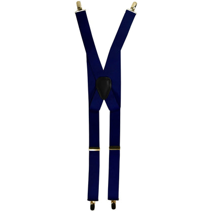 Solid Clip End Suspenders with Gold or Silver Hardware in a Box by Vittorio Farina (SUSP_CE_GOLD_ROYAL) for Independent Retail Stores by Dubal Brothers
