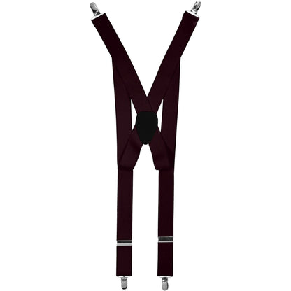 Solid Clip End Suspenders with Gold or Silver Hardware in a Box by Vittorio Farina (SUSP_CE_SILVER_BURGUNDY) for Independent Retail Stores by Dubal Brothers