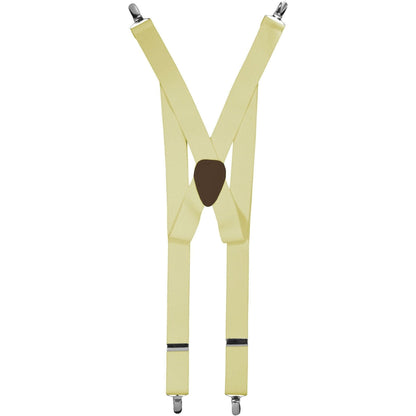 Solid Clip End Suspenders with Gold or Silver Hardware in a Box by Vittorio Farina (SUSP_CE_SILVER_IVORY) for Independent Retail Stores by Dubal Brothers
