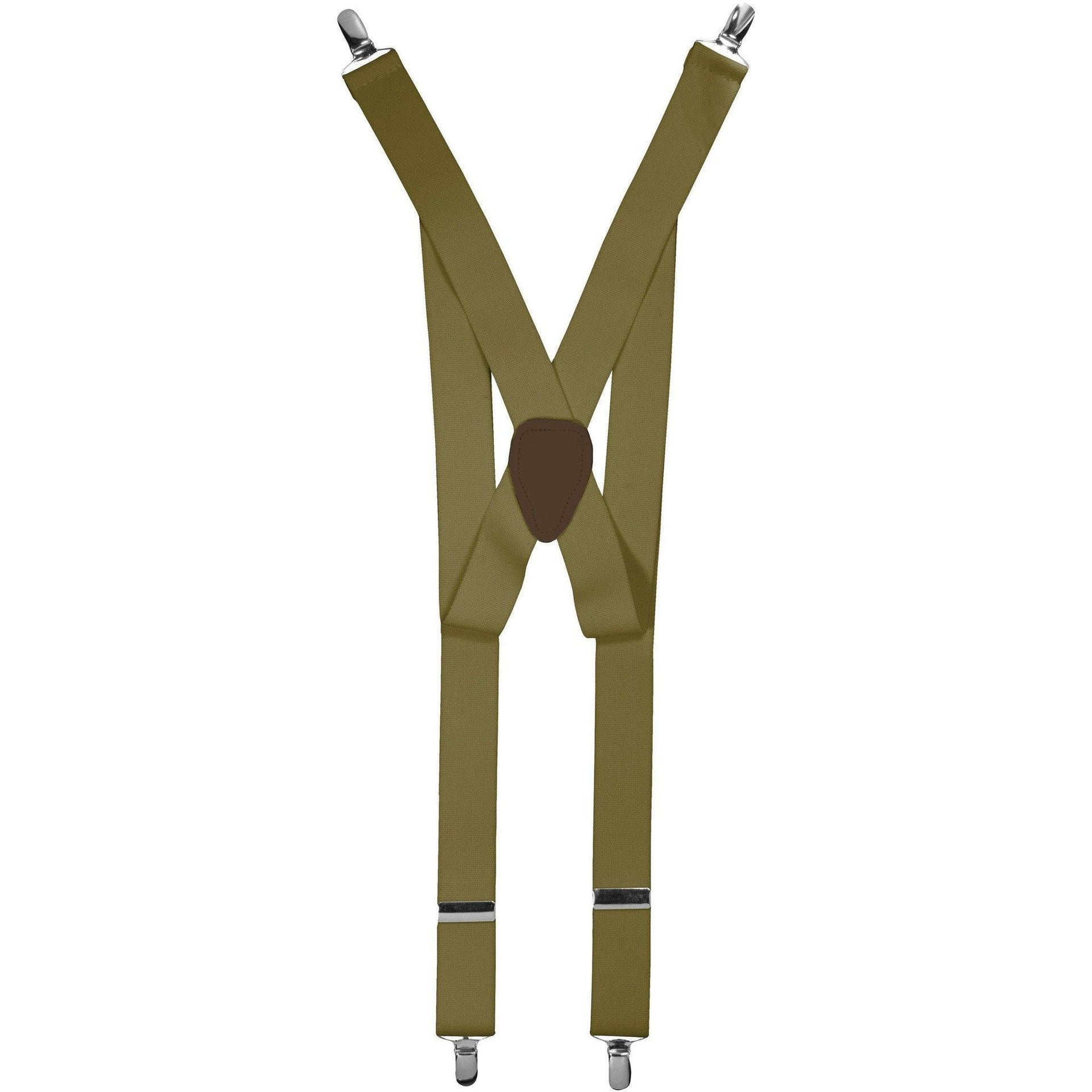 Solid Clip End Suspenders with Gold or Silver Hardware in a Box by Vittorio Farina (SUSP_CE_SILVER_TAUPE) for Independent Retail Stores by Dubal Brothers