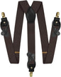 Solid Convertible Suspenders with Gold or Silver Hardware in a Box by Vittorio Farina (SUSP - CONV - GC_BROWN) for Independent Retail Stores by Dubal Brothers