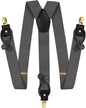 Solid Convertible Suspenders with Gold or Silver Hardware in a Box by Vittorio Farina (SUSP - CONV - GC_CHARCOAL) for Independent Retail Stores by Dubal Brothers