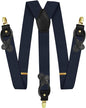 Solid Convertible Suspenders with Gold or Silver Hardware in a Box by Vittorio Farina (SUSP - CONV - GC_DARK - NAVY) for Independent Retail Stores by Dubal Brothers