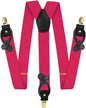Solid Convertible Suspenders with Gold or Silver Hardware in a Box by Vittorio Farina (SUSP - CONV - GC_HOT - PINK) for Independent Retail Stores by Dubal Brothers
