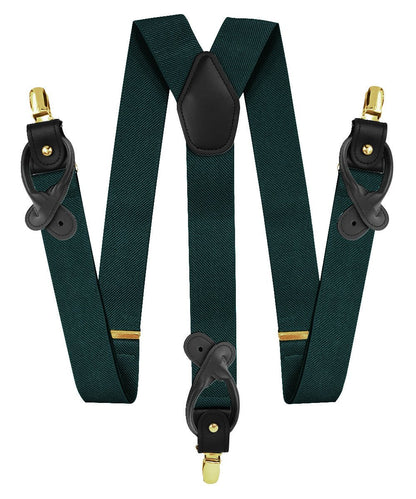 Solid Convertible Suspenders with Gold or Silver Hardware in a Box by Vittorio Farina (SUSP - CONV - GC_HUNTER) for Independent Retail Stores by Dubal Brothers