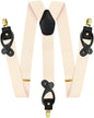 Solid Convertible Suspenders with Gold or Silver Hardware in a Box by Vittorio Farina (SUSP - CONV - GC_IVORY) for Independent Retail Stores by Dubal Brothers