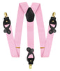 Solid Convertible Suspenders with Gold or Silver Hardware in a Box by Vittorio Farina (SUSP - CONV - GC_PINK) for Independent Retail Stores by Dubal Brothers