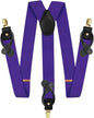 Solid Convertible Suspenders with Gold or Silver Hardware in a Box by Vittorio Farina (SUSP - CONV - GC_PURPLE) for Independent Retail Stores by Dubal Brothers
