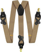 Solid Convertible Suspenders with Gold or Silver Hardware in a Box by Vittorio Farina (SUSP - CONV - GC_TAUPE) for Independent Retail Stores by Dubal Brothers