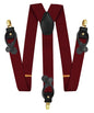 Solid Convertible Suspenders with Gold or Silver Hardware in a Box by Vittorio Farina (SUSP - CONV - GC_WINE) for Independent Retail Stores by Dubal Brothers