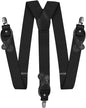 Solid Convertible Suspenders with Gold or Silver Hardware in a Box by Vittorio Farina (SUSP - CONV - SC_BLACK) for Independent Retail Stores by Dubal Brothers