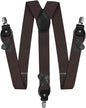 Solid Convertible Suspenders with Gold or Silver Hardware in a Box by Vittorio Farina (SUSP - CONV - SC_BROWN) for Independent Retail Stores by Dubal Brothers