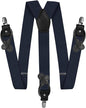 Solid Convertible Suspenders with Gold or Silver Hardware in a Box by Vittorio Farina (SUSP - CONV - SC_DARK - NAVY) for Independent Retail Stores by Dubal Brothers