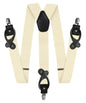 Solid Convertible Suspenders with Gold or Silver Hardware in a Box by Vittorio Farina (SUSP - CONV - SC_IVORY) for Independent Retail Stores by Dubal Brothers