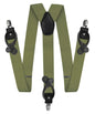 Solid Convertible Suspenders with Gold or Silver Hardware in a Box by Vittorio Farina (SUSP - CONV - SC_OLIVE) for Independent Retail Stores by Dubal Brothers