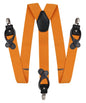 Solid Convertible Suspenders with Gold or Silver Hardware in a Box by Vittorio Farina (SUSP - CONV - SC_ORANGE) for Independent Retail Stores by Dubal Brothers