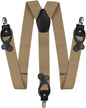 Solid Convertible Suspenders with Gold or Silver Hardware in a Box by Vittorio Farina (SUSP - CONV - SC_TAUPE) for Independent Retail Stores by Dubal Brothers
