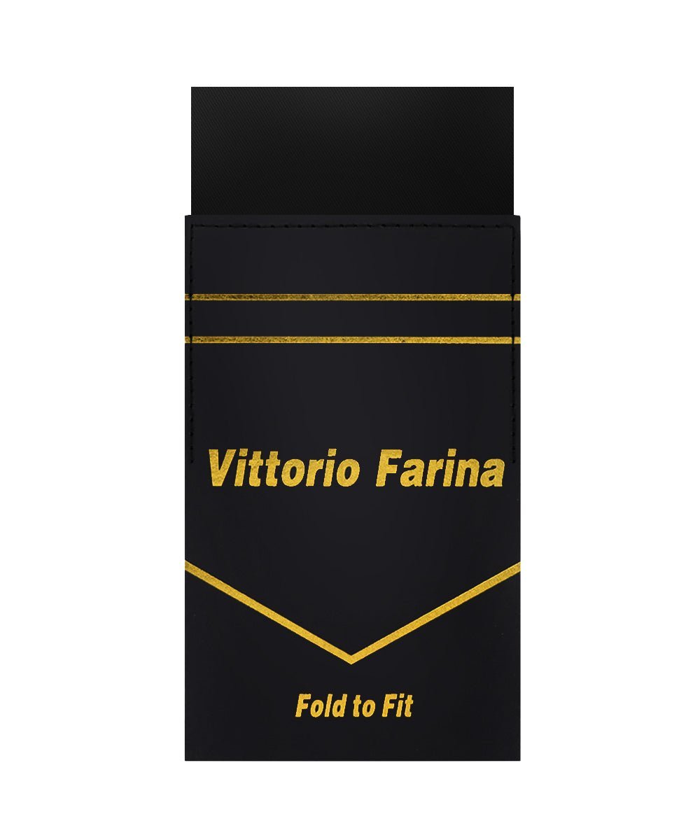 Solid Flat Pre - Folded Pocket Square by Vittorio Farina (PS - PREFOLD - FLAT_BLACK) for Independent Retail Stores by Dubal Brothers