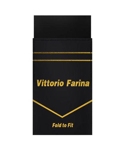 Solid Flat Pre - Folded Pocket Square by Vittorio Farina (PS - PREFOLD - FLAT_BLACK) for Independent Retail Stores by Dubal Brothers