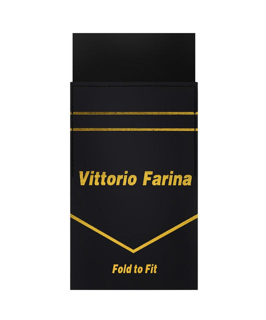 Solid Flat Pre - Folded Pocket Square by Vittorio Farina (PS - PREFOLD - FLAT_BLACK) for Independent Retail Stores by Dubal Brothers