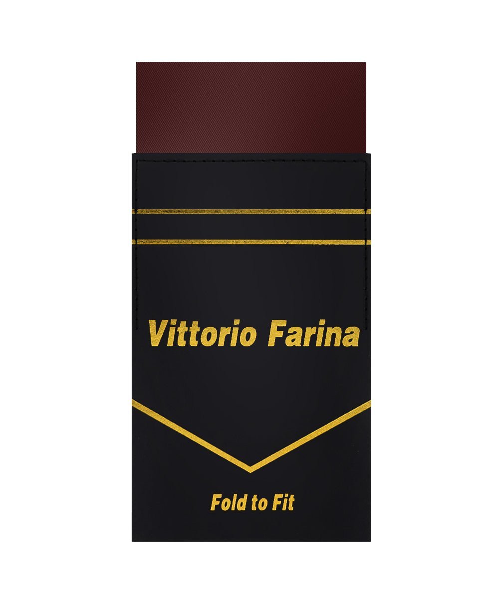 Solid Flat Pre - Folded Pocket Square by Vittorio Farina (PS - PREFOLD - FLAT_BROWN) for Independent Retail Stores by Dubal Brothers