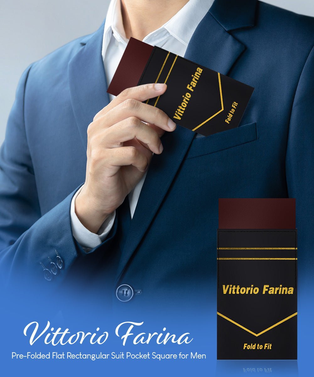 Solid Flat Pre - Folded Pocket Square by Vittorio Farina (PS - PREFOLD - FLAT_BROWN) for Independent Retail Stores by Dubal Brothers