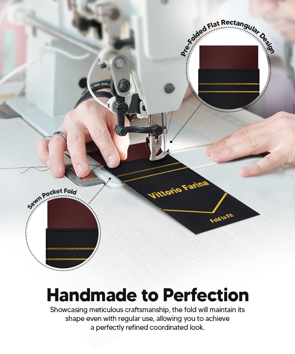 Solid Flat Pre - Folded Pocket Square by Vittorio Farina (PS - PREFOLD - FLAT_BROWN) for Independent Retail Stores by Dubal Brothers