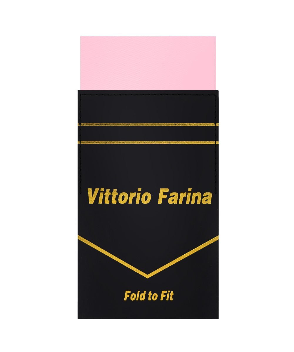 Solid Flat Pre - Folded Pocket Square by Vittorio Farina (PS - PREFOLD - FLAT_PINK) for Independent Retail Stores by Dubal Brothers