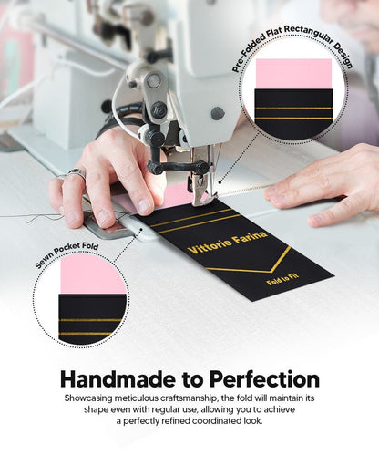 Solid Flat Pre - Folded Pocket Square by Vittorio Farina (PS - PREFOLD - FLAT_PINK) for Independent Retail Stores by Dubal Brothers