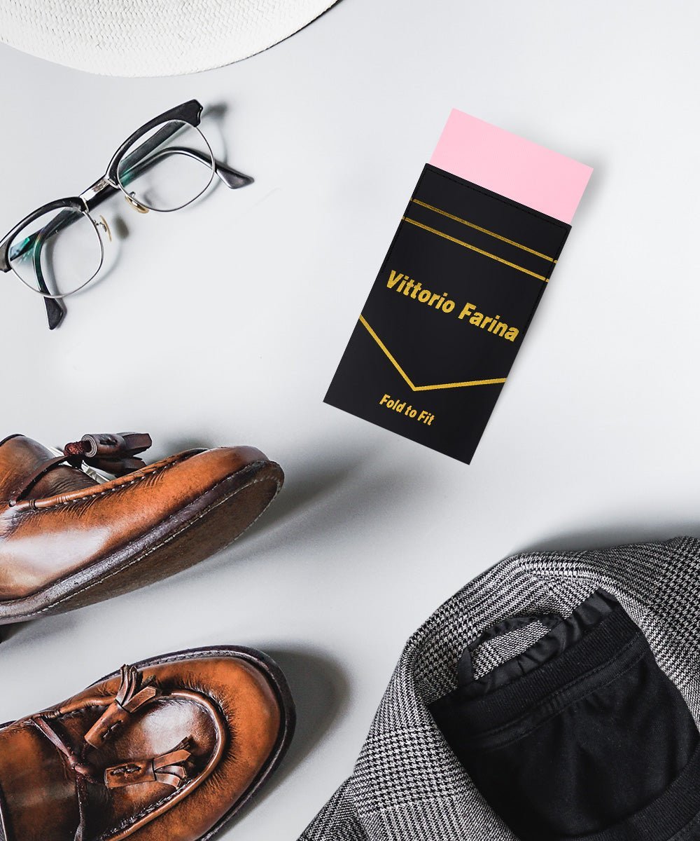 Solid Flat Pre - Folded Pocket Square by Vittorio Farina (PS - PREFOLD - FLAT_PINK) for Independent Retail Stores by Dubal Brothers