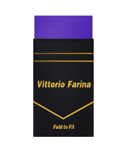 Solid Flat Pre - Folded Pocket Square by Vittorio Farina (PS - PREFOLD - FLAT_PURPLE) for Independent Retail Stores by Dubal Brothers