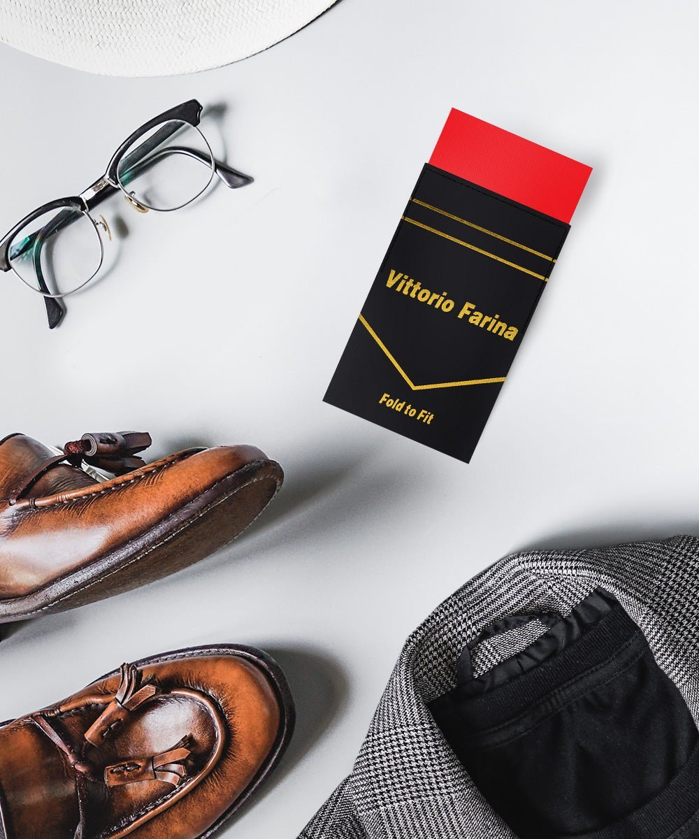 Solid Flat Pre - Folded Pocket Square by Vittorio Farina (PS - PREFOLD - FLAT_RED) for Independent Retail Stores by Dubal Brothers