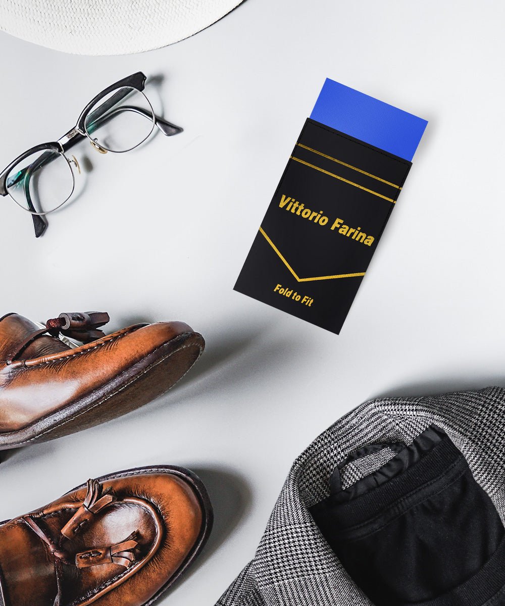 Solid Flat Pre - Folded Pocket Square by Vittorio Farina (PS - PREFOLD - FLAT_ROYAL) for Independent Retail Stores by Dubal Brothers