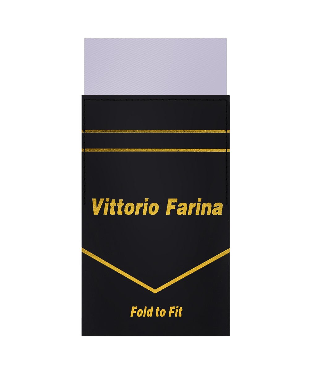Solid Flat Pre - Folded Pocket Square by Vittorio Farina (PS - PREFOLD - FLAT_SILVER) for Independent Retail Stores by Dubal Brothers