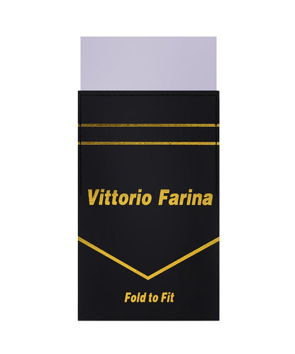 Solid Flat Pre - Folded Pocket Square by Vittorio Farina (PS - PREFOLD - FLAT_SILVER) for Independent Retail Stores by Dubal Brothers