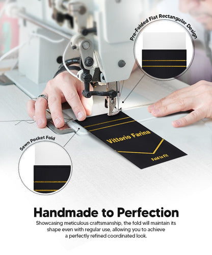 Solid Flat Pre - Folded Pocket Square by Vittorio Farina (PS - PREFOLD - FLAT_WHITE) for Independent Retail Stores by Dubal Brothers