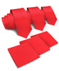 Solid Necktie & Pocket Square (Multipacks) by Vittorio Farina - Red - Wholesale Necktie & Pocket Square by Dubal Brothers