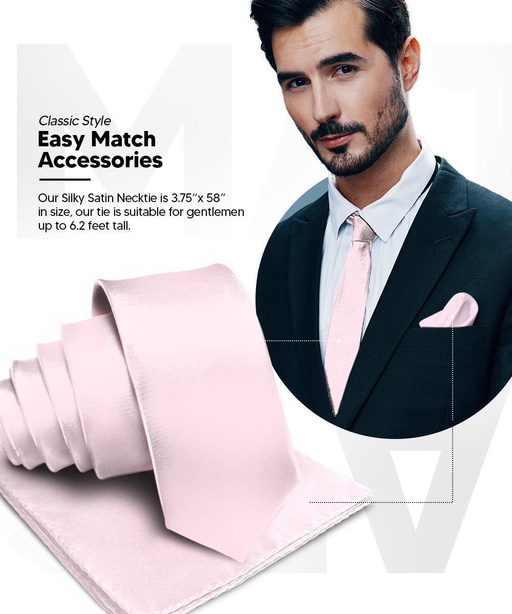 Solid Necktie & Pocket Square (Multipacks) by Vittorio Farina - Sky Blue/Pink/Lavender - Wholesale Necktie & Pocket Square by Dubal Brothers