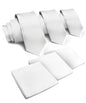 Solid Necktie & Pocket Square (Multipacks) by Vittorio Farina - White - Wholesale Necktie & Pocket Square by Dubal Brothers