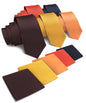 Solid Necktie & Pocket Square (Multipacks) by Vittorio Farina - Brown/Mustard/Burnt Orange/Rust Red/Navy Blue - Wholesale Necktie & Pocket Square by Dubal Brothers