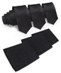 Solid Paisley Necktie & Pocket Square (Multipacks) by Vittorio Farina - Black - Wholesale Necktie & Pocket Square by Dubal Brothers